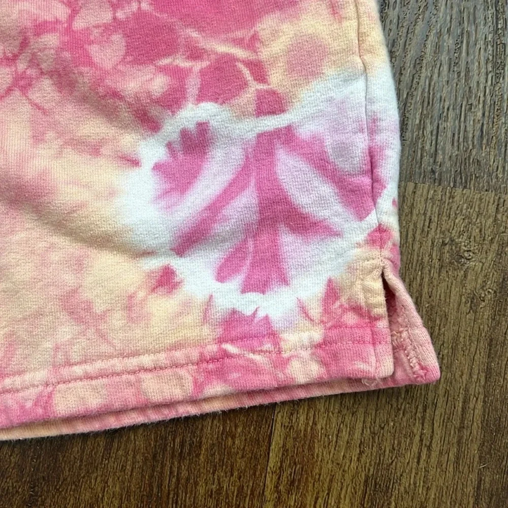 Frankie’s Bikinis Burl Sweatshorts Pink Orange Tie Dye Size Extra Small - Picture 3 of 6